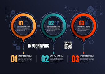 Wall Mural - infographics business, process chart design template for presentation, abstract timeline elements.