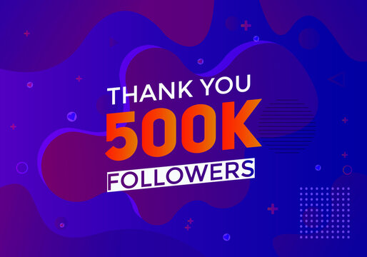 thank you 500k followers colorful banner. Thank you followers Banners, 500k followers, social midea banners