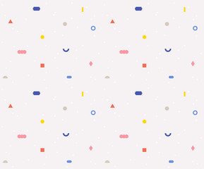 Wall Mural - small pieces of shapes are scattered and form a pattern.