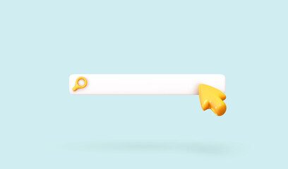 search bar template for website. navigation search for browser. realistic 3d arrow, cursor. vector i