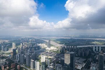 Aerial view of modern city in Nanjing