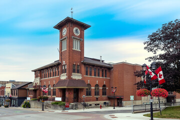 Post Office Building (1914) exterior in the old town of Newmarket, Ontario, Canada.