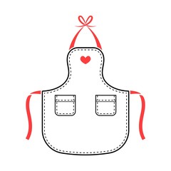 Sticker - Linen long apron with pockets unisex