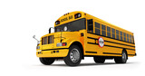 Fototapeta  - Yellow school bus isolated on white.