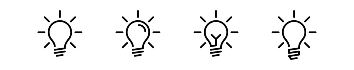 lamp bulb idea icon. vector lightbulb creativity concept outline modern design isolated on white bac