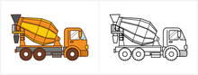 Concrete Mixer Truck Icon. Cement Mixer Truck