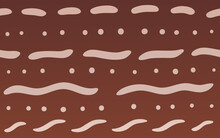 Baby Tapir Print Texture With White Stripes On Brown Background. Vector Illustration