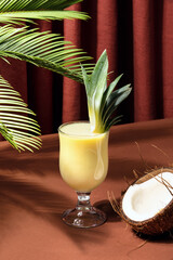 Wall Mural - Pina colada cocktail, summer holidays drink  concept