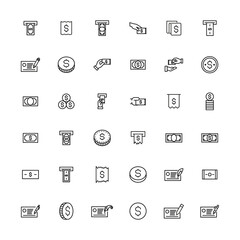 Poster - Simple set of bill icons in trendy line style.