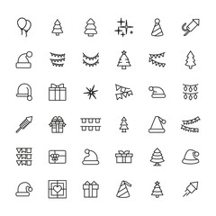 Canvas Print - Premium set of christmas line icons.