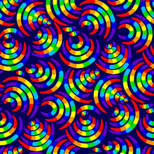 Rainbow Curves Line Element Vector Seamless Pattern