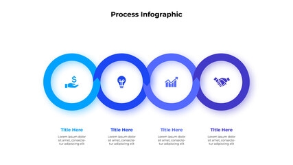 Aufkleber - Four rings infographic. Business data visualization. Template for presentation. Design concept with 4 options, parts, steps or processes