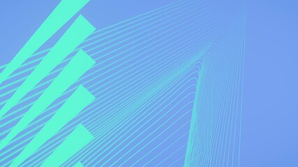 Aufkleber - Abstract tech lines twist dance. 3d rendering loop animation. Modern design HD
