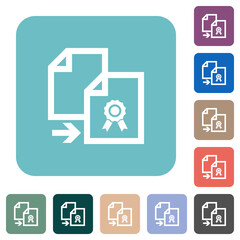 Poster - Copy certificate rounded square flat icons