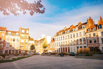 Place des Archives square in Lille downtown