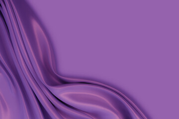 Wall Mural - Beautiful elegant wavy purple satin silk luxury cloth fabric texture with monochrome background design. Copy space