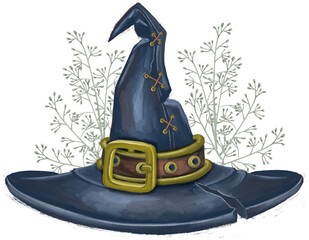 Witch magic hat halloween illustration quality illustration