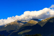 Mountain Range Along Haast Pass Makaroa Road Three Mountains in Clouds