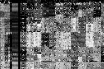 Wall Mural - pixel pattern of a digital glitch / abstract black and white pixel pattern background of a digital g