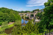View Of Knaresborough Viaduct And The River Nidd From The Castle, Knaresborough, North Yorkshire, England