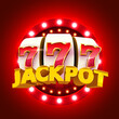 Slot machine wins the jackpot. 777 Big win casino concept.