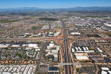 Interstate 17 Meets The Loop 101 Viewed From South To North Over Phoenix, Arizona