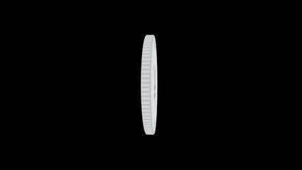 Poster - Spinning silver yuan coin isolated on black and green background. 4k