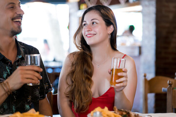 Couple having a date at a restaurant.