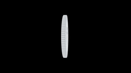 Poster - Spinning silver rupee coin isolated on black and green background. 4k