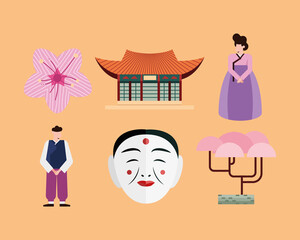 Canvas Print - south korean icon set