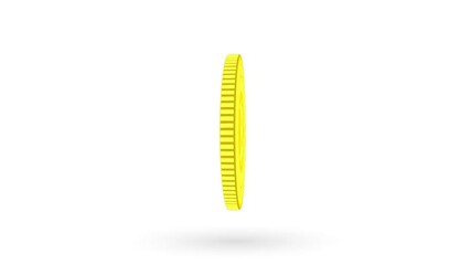 Poster - Bitcoin BTC cryptocurrency isolated gold coin on white and green screen loopable background. Rotating golden metal looping abstract concept. 3D loop seamless animation.