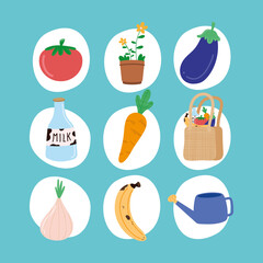 Sticker - nine green lifestyle icons