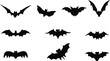 Bat set for Halloween party and more. Vector illustration