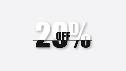 Aufkleber - Countdown from 0 to 30 percent off discount on a white background in flat design. Business, shop, producte sale. Modern flat design and minimalist. Motion graphic. 4k