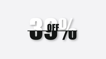 Aufkleber - Countdown from 0 to 40 percent off discount on a white background in flat design. Business, shop, producte sale. Modern flat design and minimalist. Motion graphic. 4k