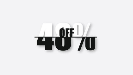 Aufkleber - Countdown from 0 to 50 percent off discount on a white background in flat design. Business, shop, producte sale. Modern flat design and minimalist. Motion graphic. 4k