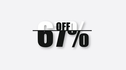 Aufkleber - Countdown from 0 to 70 percent off discount on a white background in flat design. Business, shop, producte sale. Modern flat design and minimalist. Motion graphic. 4k