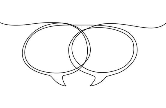 Continuous one line drawing of speech bubble. vector illustration made of single line