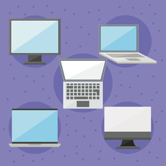 Poster - computers and laptops icon set