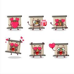 Sticker - House fireplaces with fire cartoon character with love cute emoticon