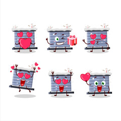 Sticker - Chimney snow cartoon character with love cute emoticon