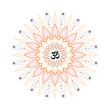 © Rohan Katwe - Circular pattern in form of mandala for flower Henna, Mehndi, tattoo, decoration. Decorative ornament in oriental style with ancient Hindu mantra OM. colorful Outline doodle vector illustration.
