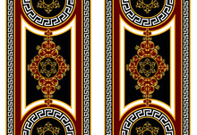 Golden Baroque Ornament With Chains On Black Background. EPS10 Illustration.	