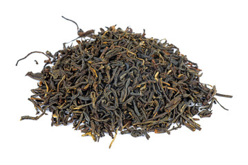 Wall Mural - Pile of black tea isolated on a white background