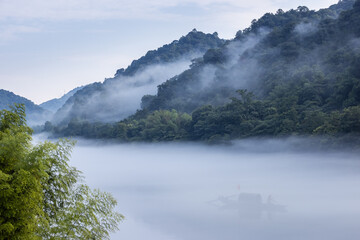 Wall Mural - Hunan little Dongjiang River in mist