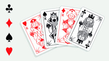 4 Kings On Playing Cards