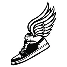 Sneakers With Wings. Flying Shoes Track 
