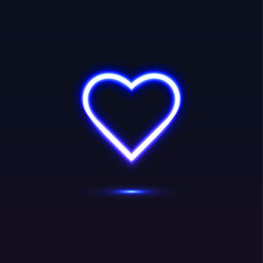 Wall Mural - neon heart vector illutration on dark background