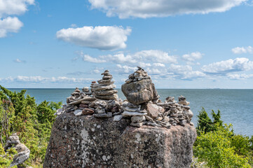 Wall Mural - stone tower on the coast of the sea