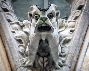 Wall Mural - Colonial scary gargoyle in church exterior, Montreal, Canada